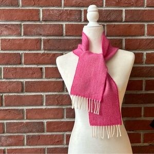 •McNutt of Donegal Ireland Beetroot Herringbone Lambswool Scarf 50”x5” NWOT